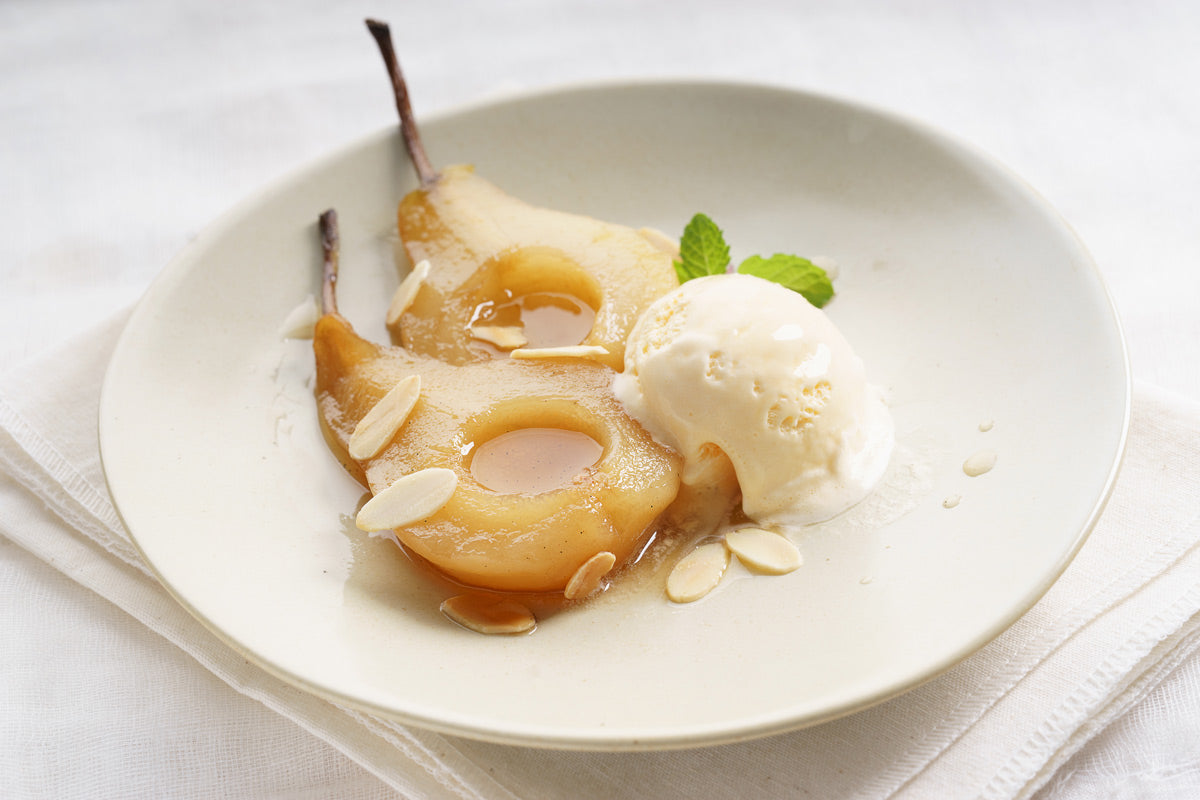 Annie's Baked Pears with Ice Cream and EVOO