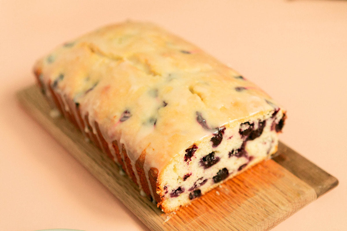 Iced lemon blueberry loaf