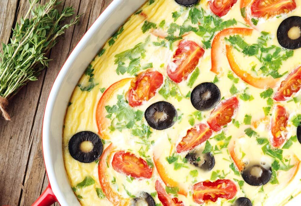 Cheese, Herb, and Olive Frittata