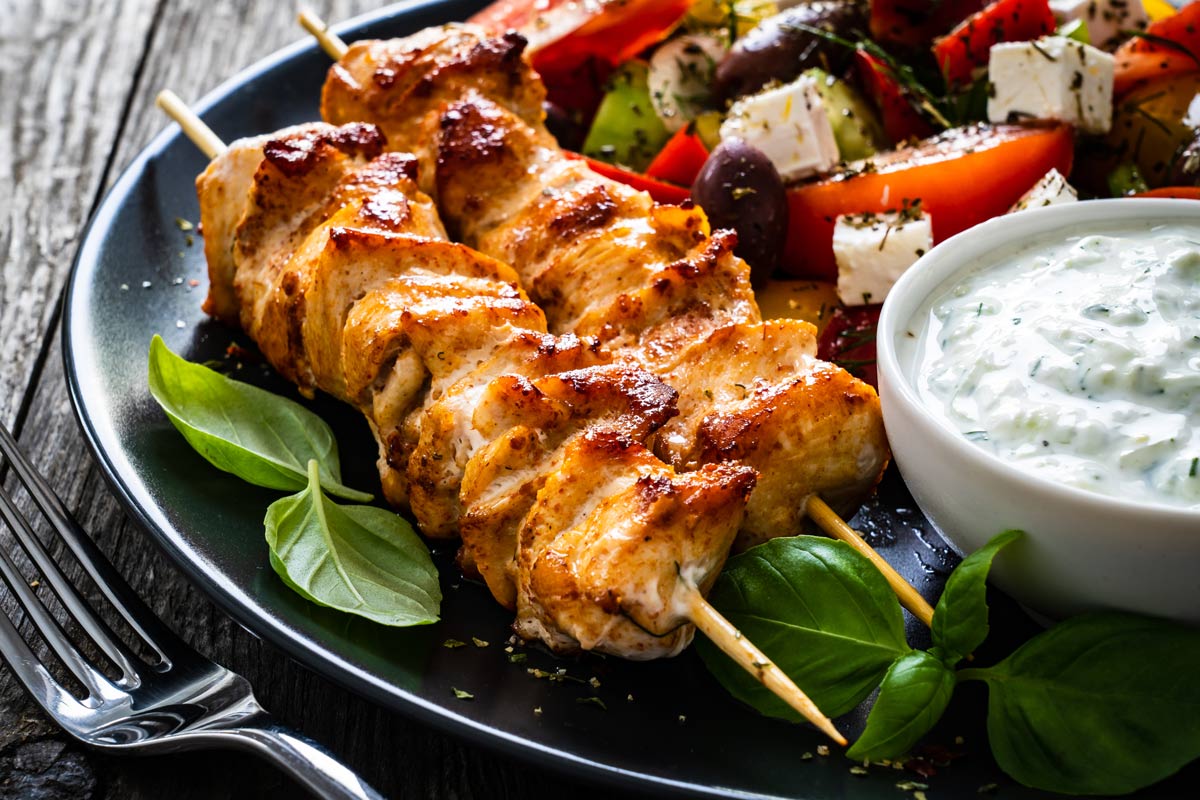 Chicken Souvlaki with Tzatziki