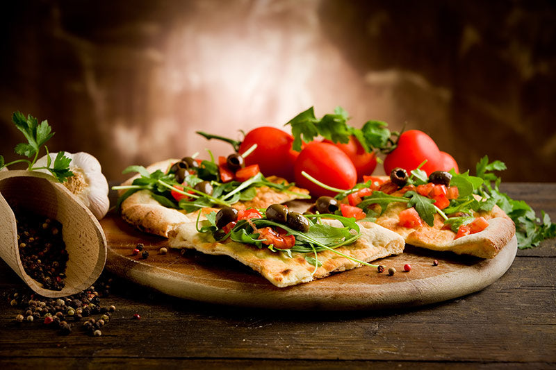 Chickpea Flatbreads with Burst Tomato Sauce