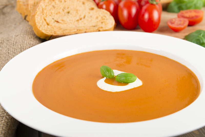 Chilled Tomato Soup with Créme Fraiche