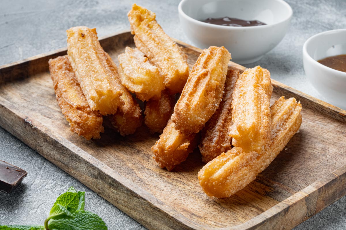 Baked Churros with two sauces