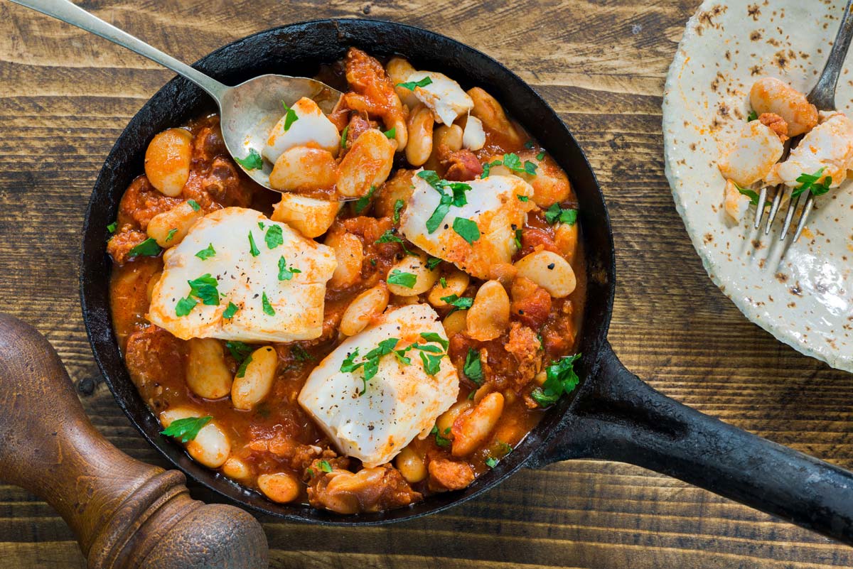 Cod with Chorizo and Breadcrumbs