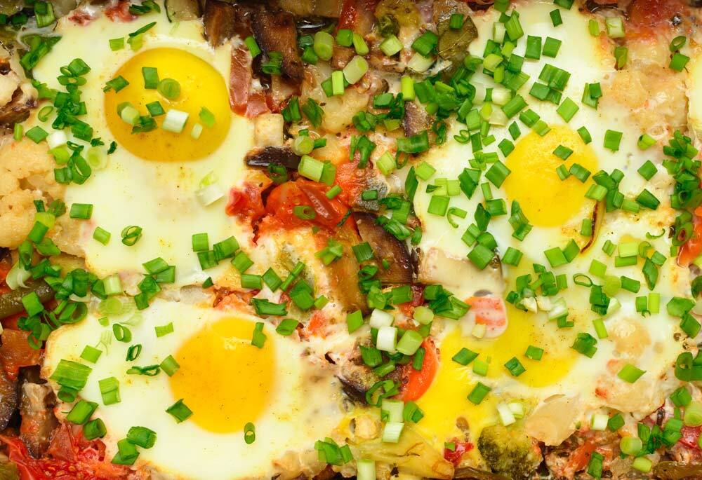 Easy Sheet-Pan Baked Eggs and Veggies
