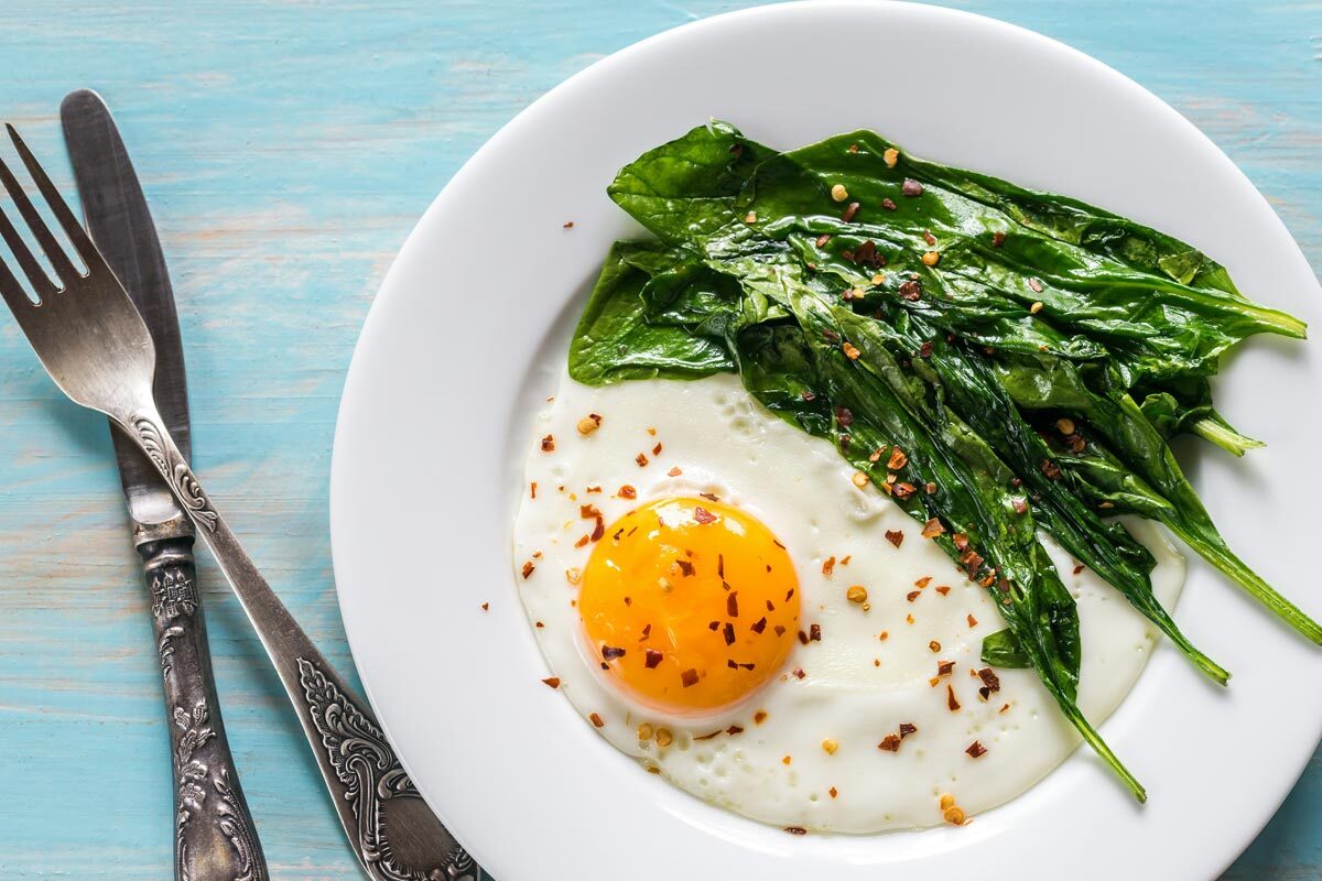 Eggs and Greens in Olive Oil