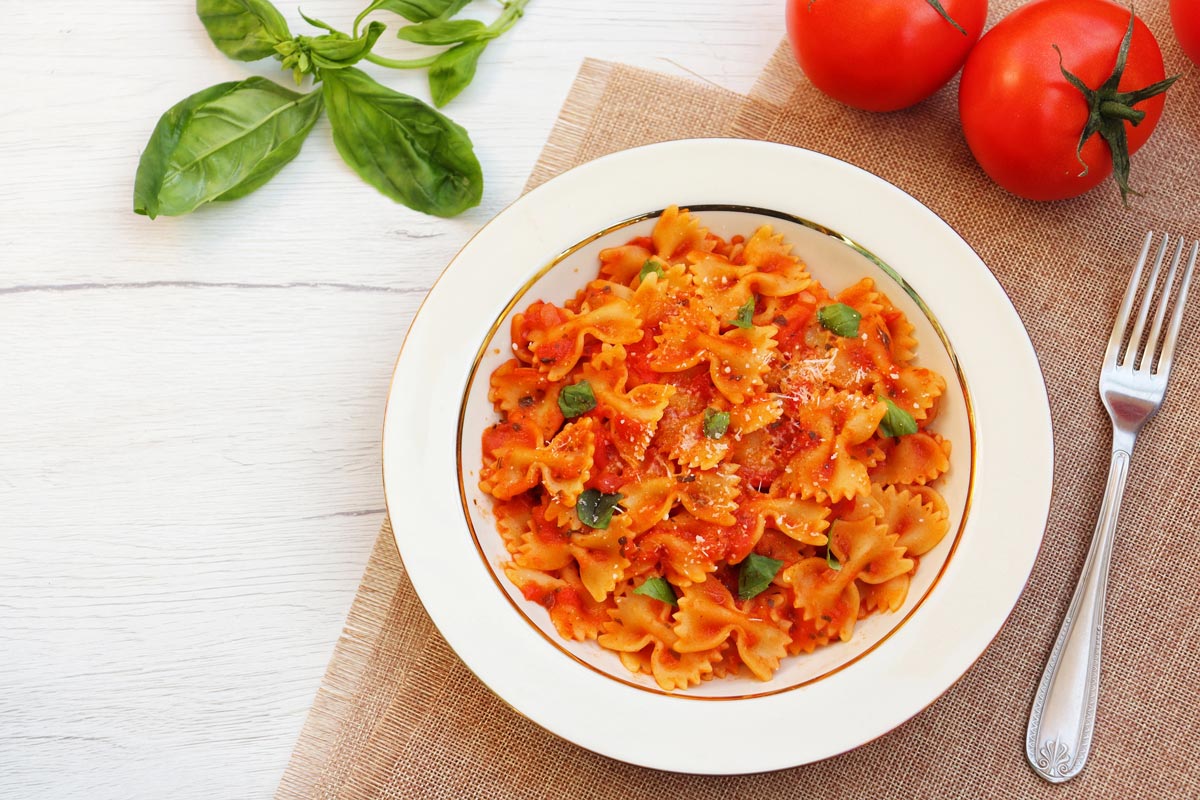 Farfalle with creamy ricotta tomato sauce