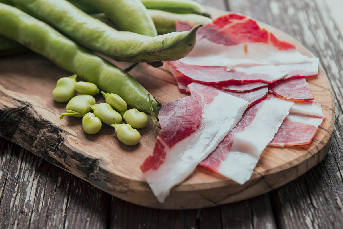 Fava beans and jamon serrano