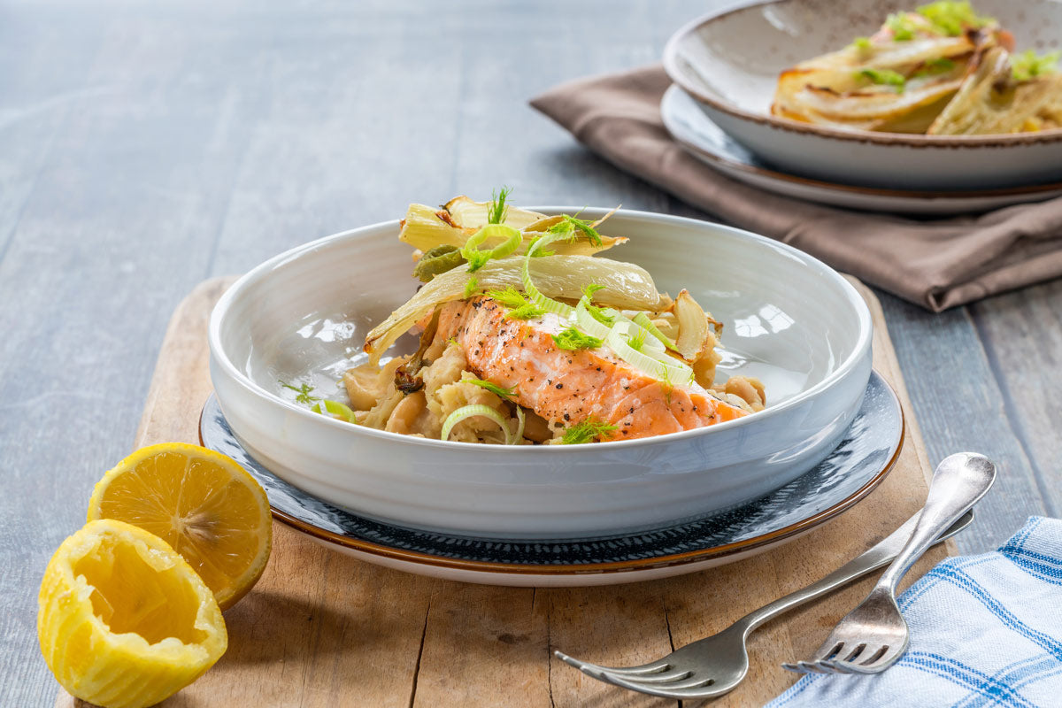Fish Steak with Carmelized Fennel