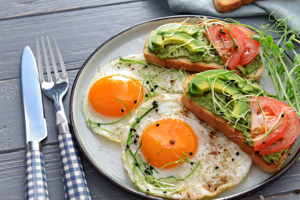 Olive Oil-Fried Eggs with Chile and Sprouts