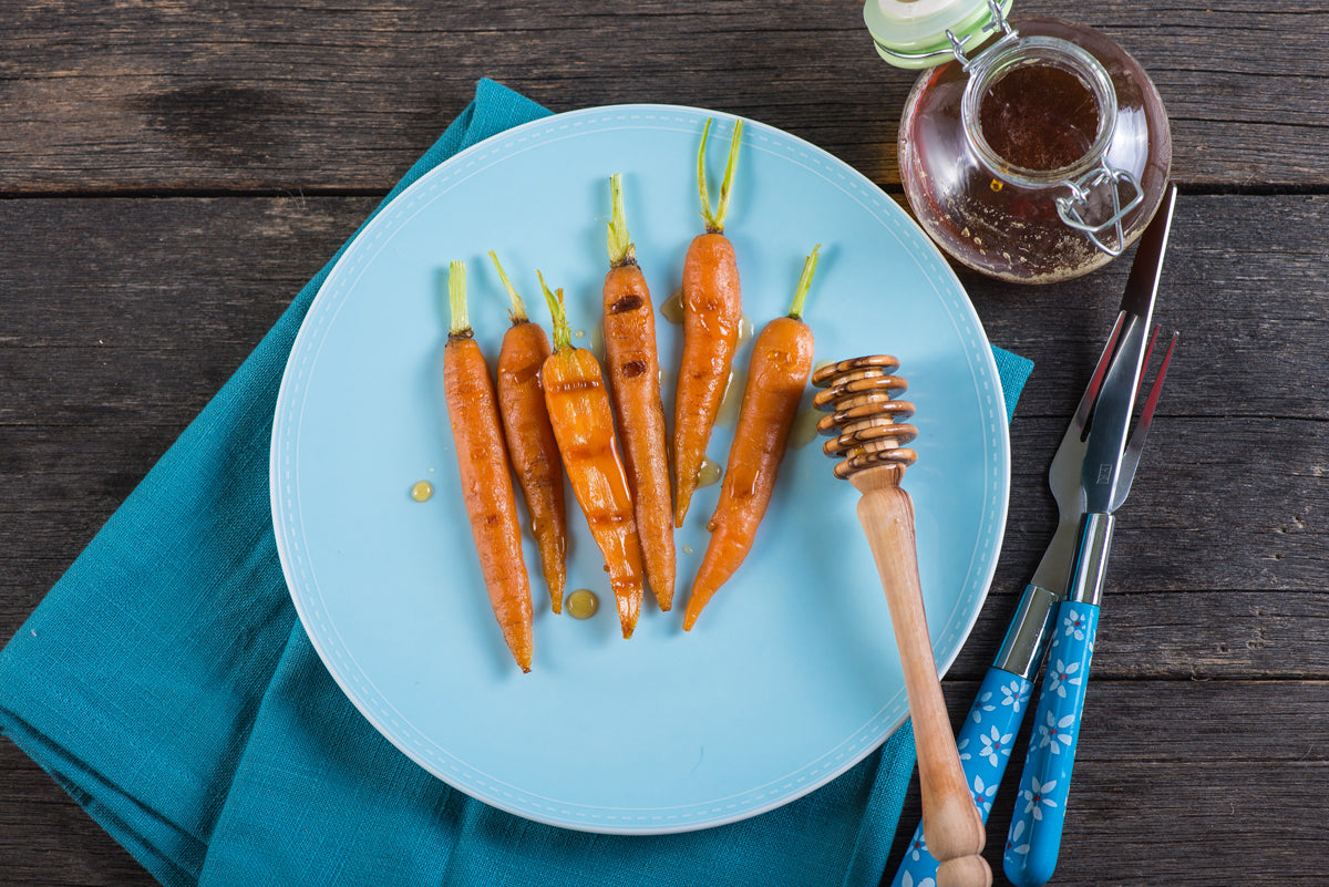 Grilled Carrots with Avocado and Mint