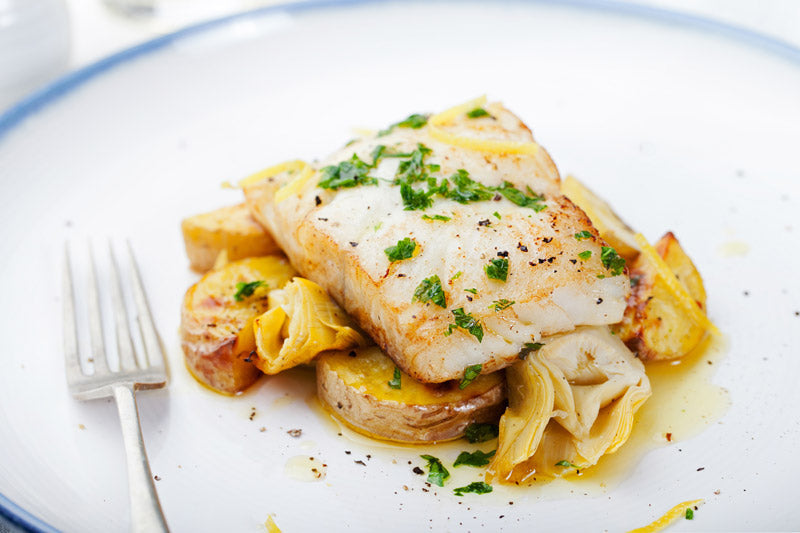Grilled Fish With Artichoke Caponata