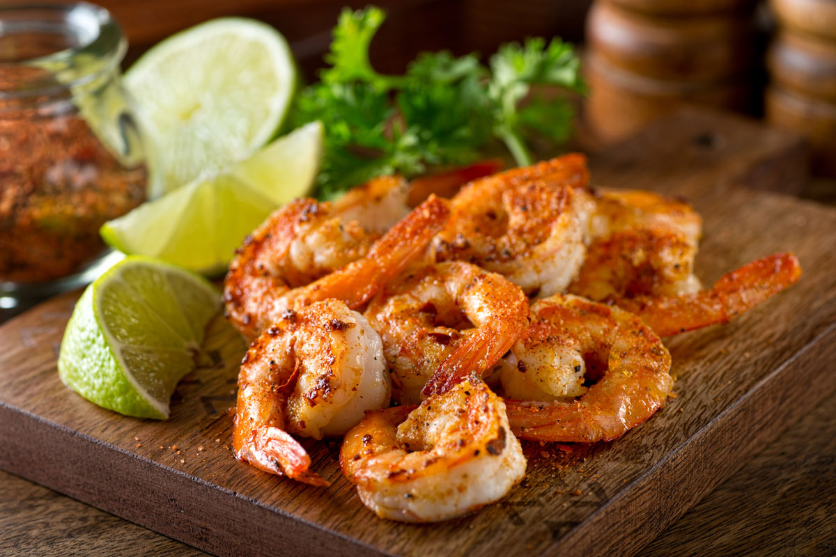 Grilled shrimp pisco