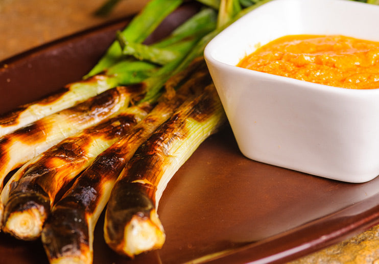 Grilled Spring Onions with Romesco (Calçots)