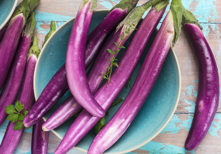 Japanese Eggplants with Olive Oil and Tomatoes