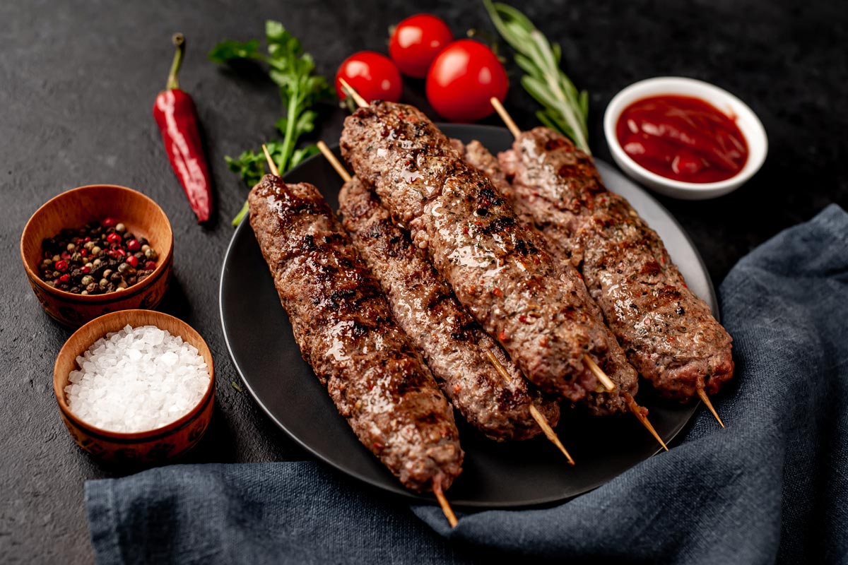 Lamb Kebabs with Barley Salad
