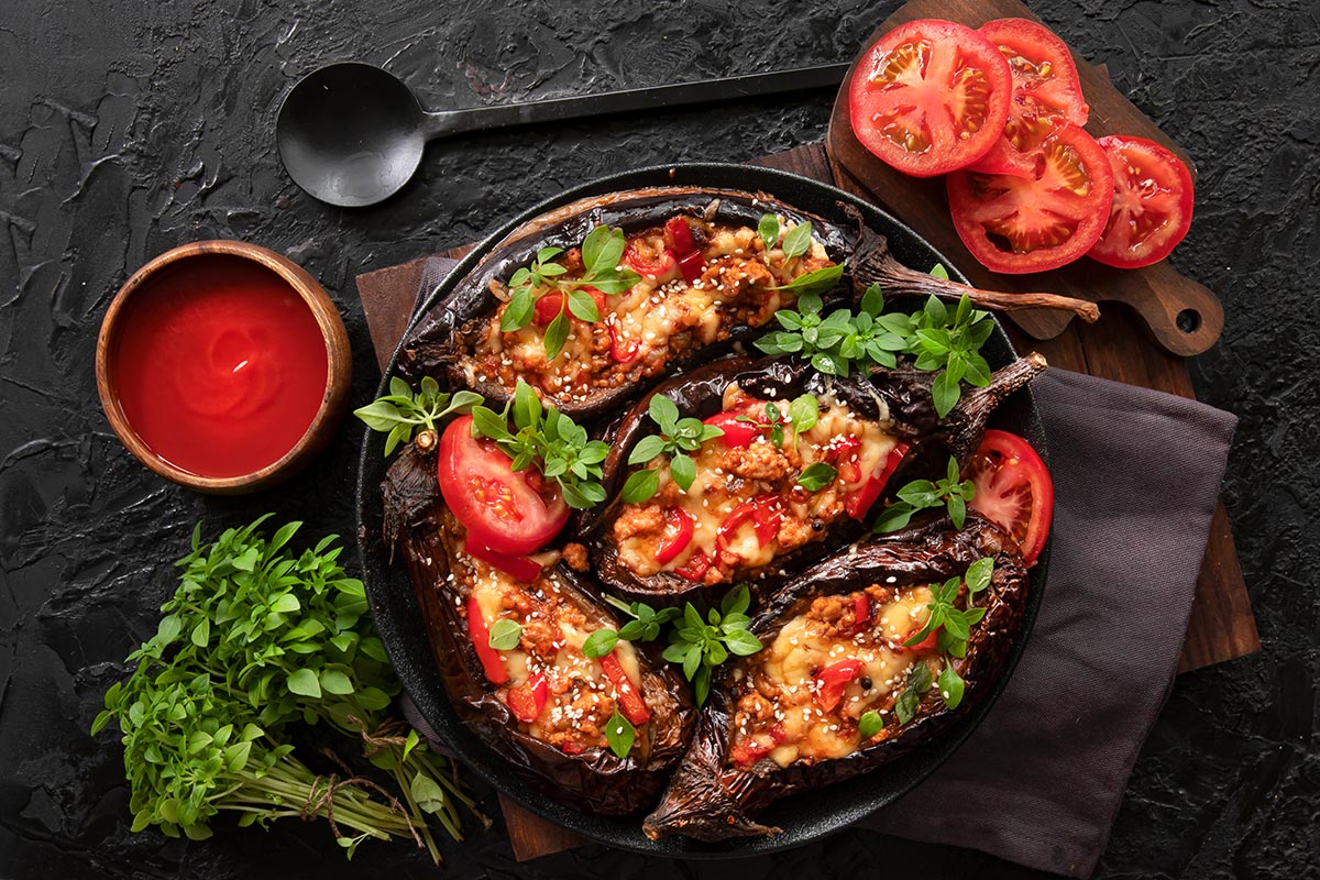 Lamb-stuffed Eggplant