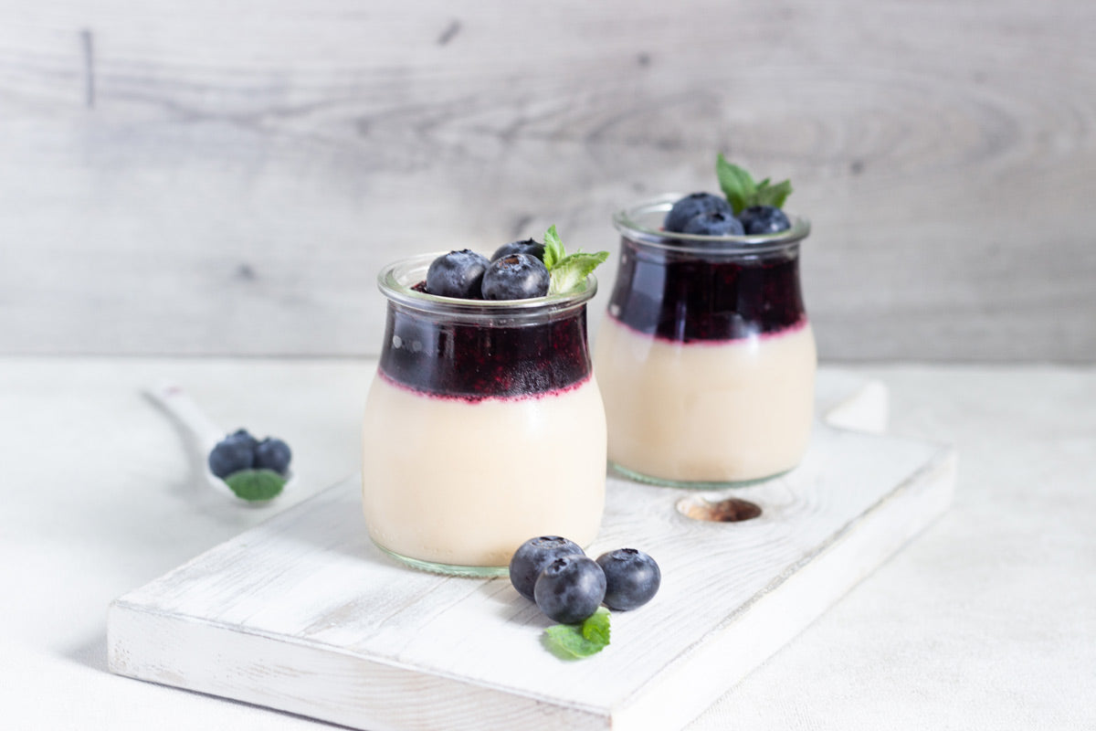Lemon Mousse with Blueberry Compote