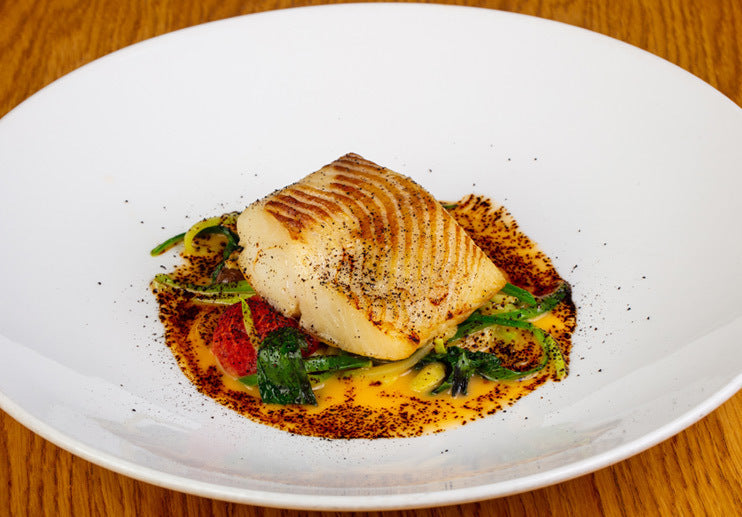 Pan-Roasted Halibut with Jalapeño Vinaigrette