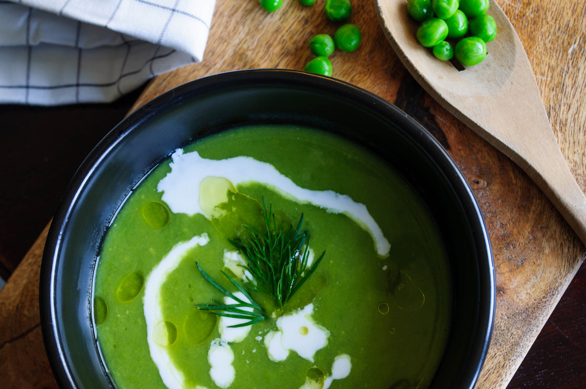 Lemony Pea and Spinach Soup