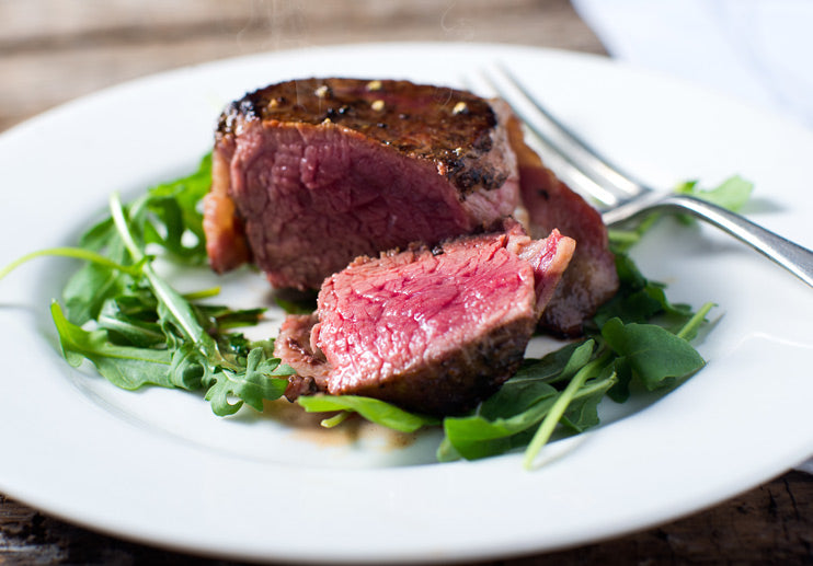 Dry-Brined Peppered Filets Mignons with Cutting Board Sauce