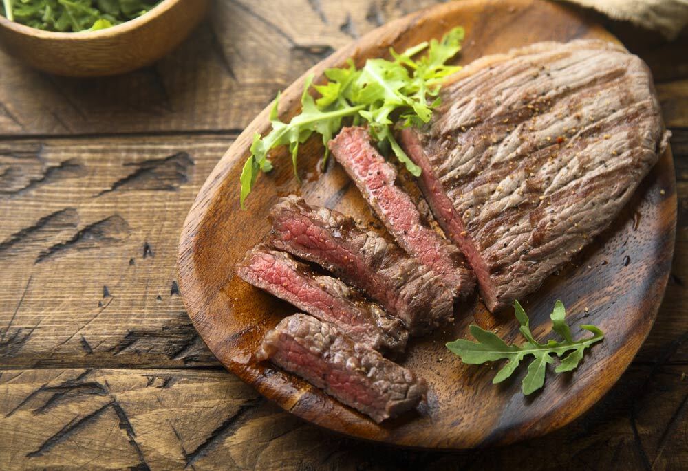 Rib Eye a la Plancha with Brioche Salad