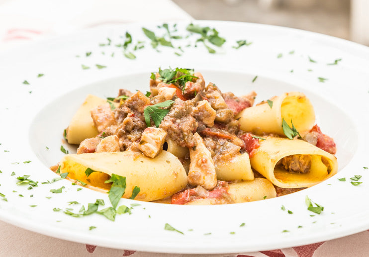 Rigatoni with Swordfish, Capers, and Olives