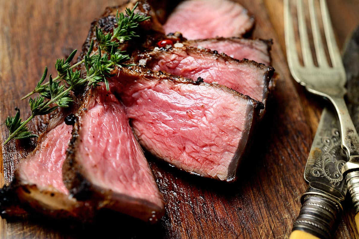 sliced leg of Lamb with rosemary