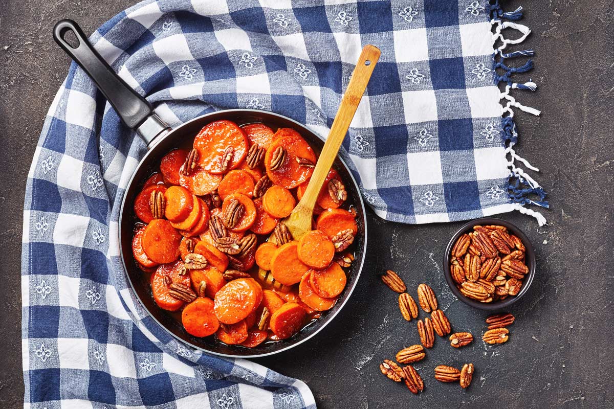roasted sweet potatoes and pecans