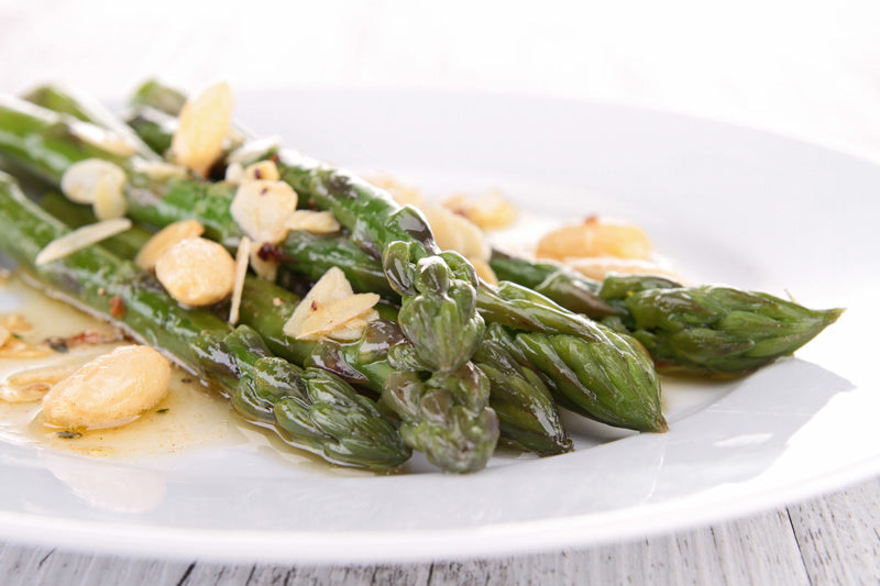 Roasted Asparagus with Marcona Almonds and Manchego