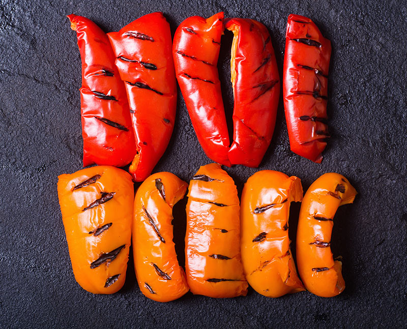 Roasted Peppers with Parmesan Breadcrumbs