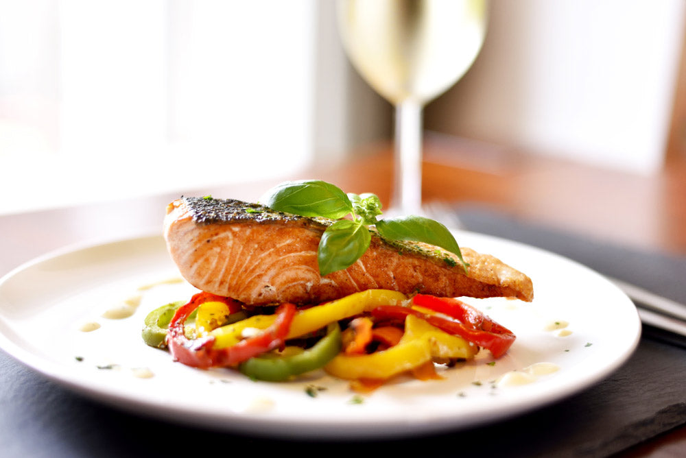 Baked Salmon with Basil and Garlic