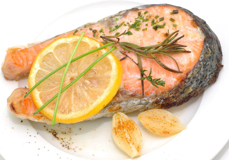 Pan-Seared Salmon Steaks with Chive Vinaigrette