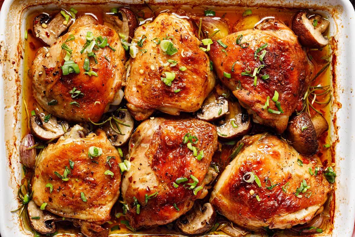 Sheet Pan Chicken and Mushrooms