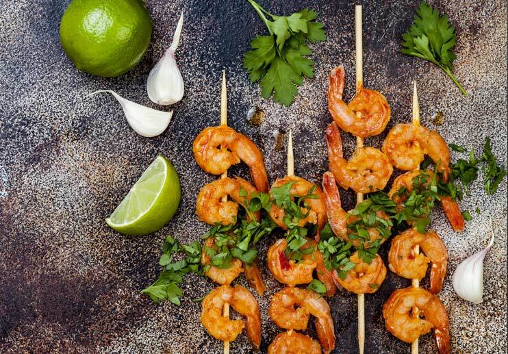 Shrimp with Avocado Cilantro Sauce