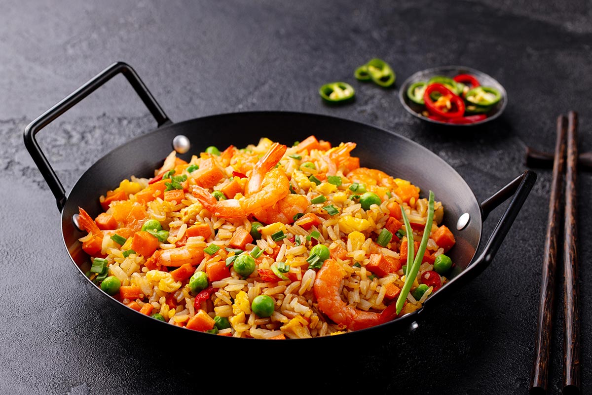 Spanish Rice with Garlic Shrimp
