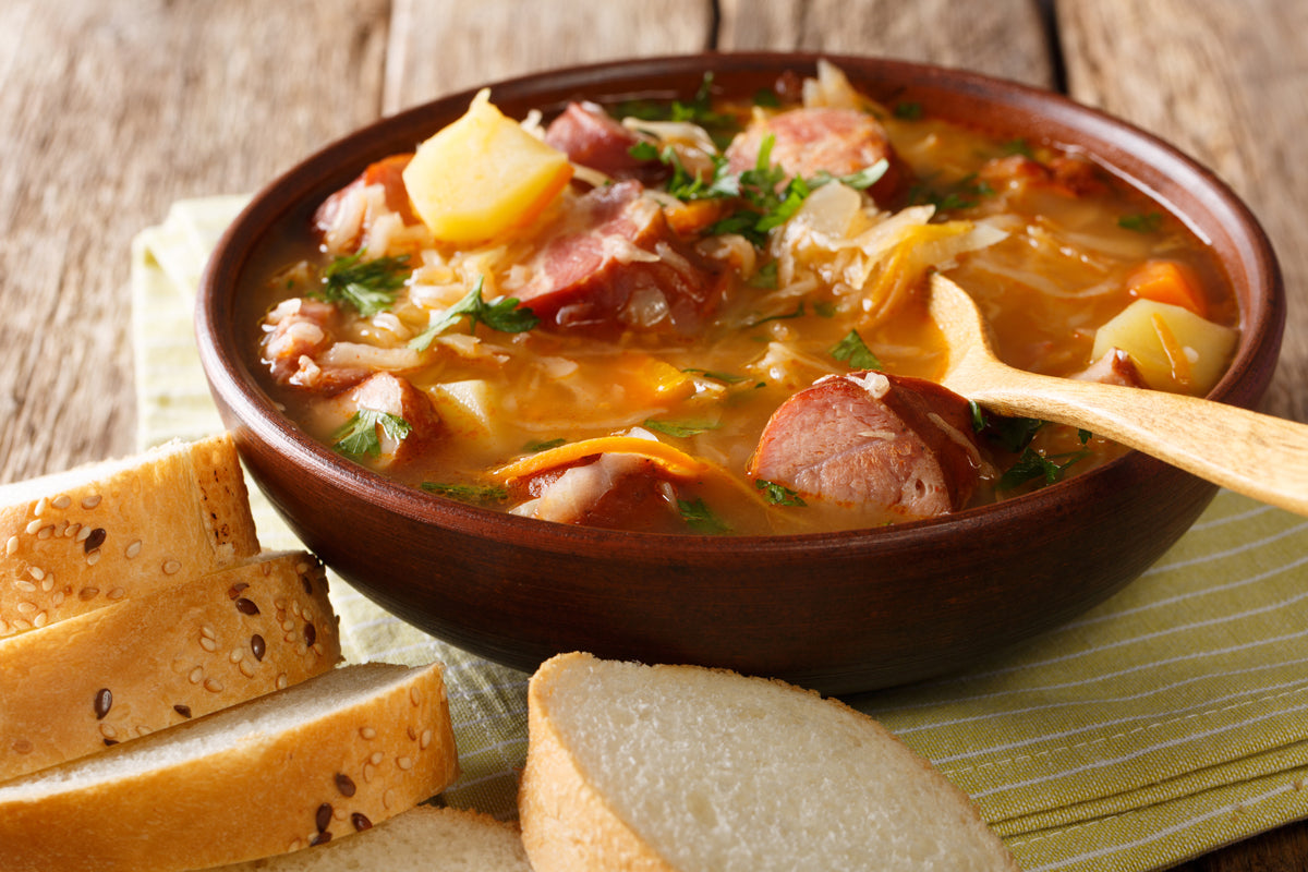 Spicy Cabbage and Chorizo Soup