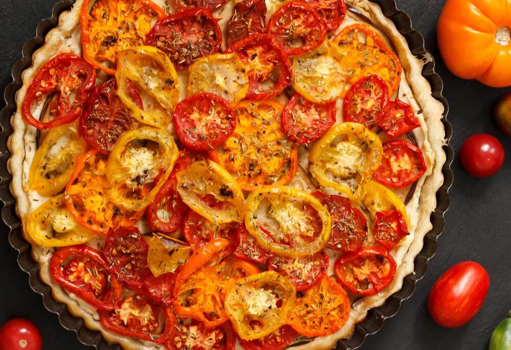 Tomato Tart with Olive Oil Pastry