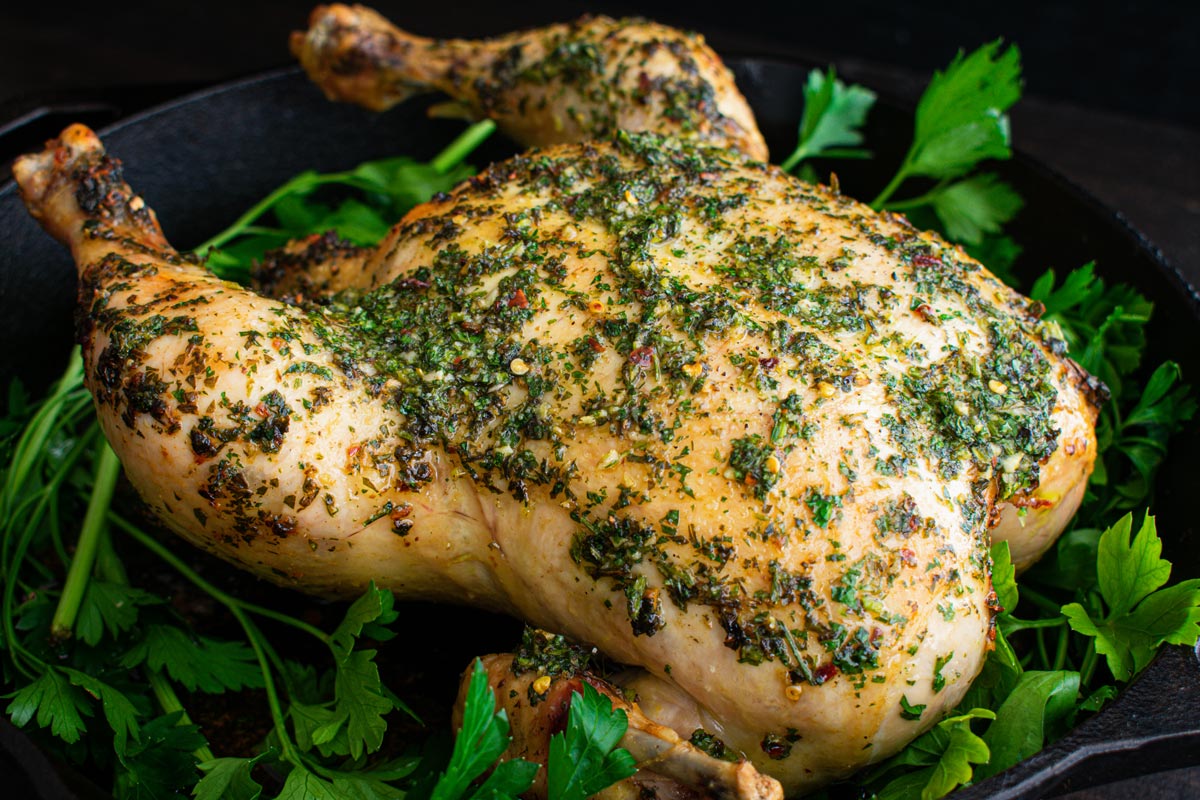 Grilled Chicken with Creamy Green Sauce