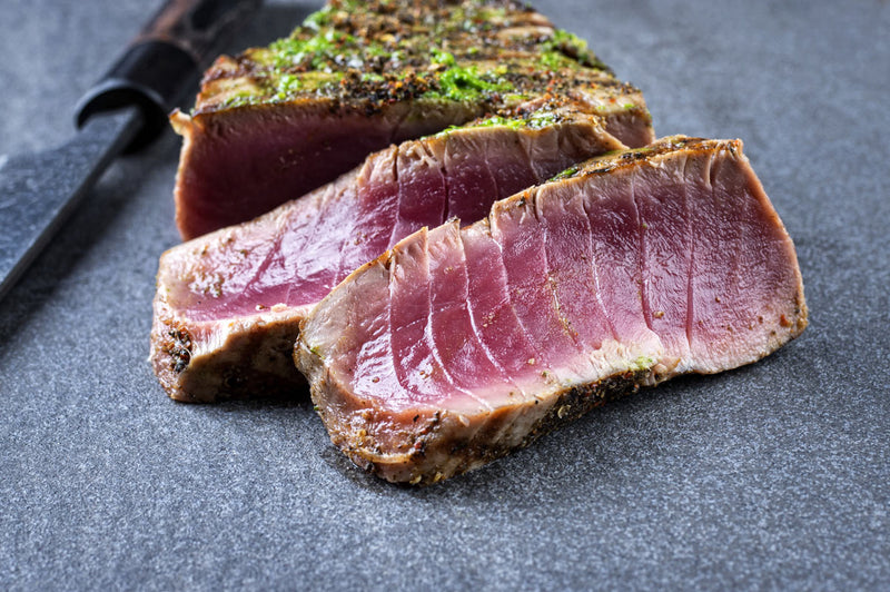 Grilled Tuna Steaks with Salmoriglio