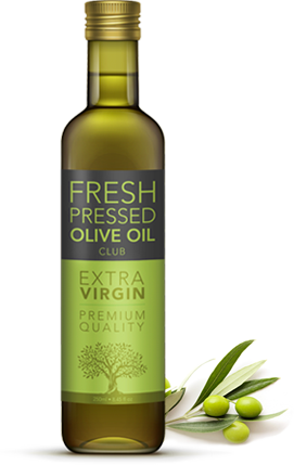 Bottle of fresh-pressed olive oil