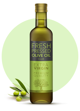 Bottle of fresh-pressed olive oil